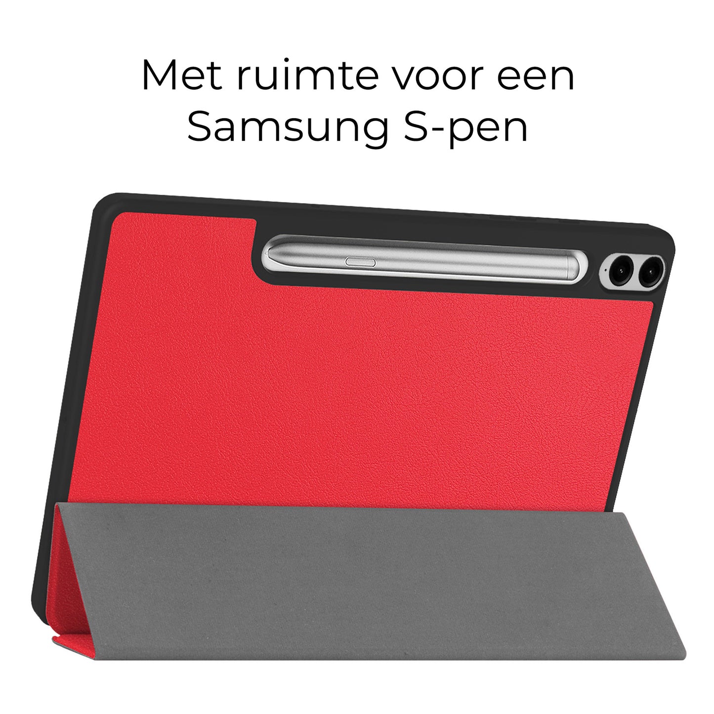 Samsung Galaxy Tab S9 FE Plus Tablethoes Smcpen Met Screenprotector - Rood