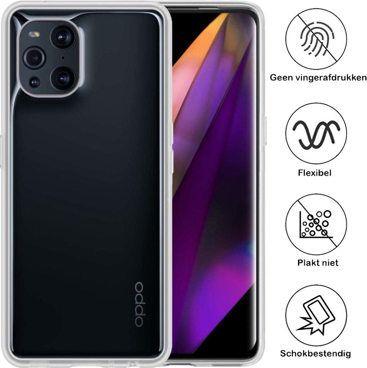 OPPO Find X3 Pro Hoesje Siliconen - Transparant