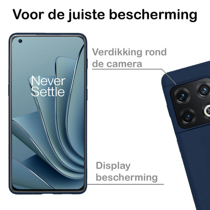OnePlus 10 Pro Hoesje Siliconen Backcover Lichtgewicht - Donkerblauw