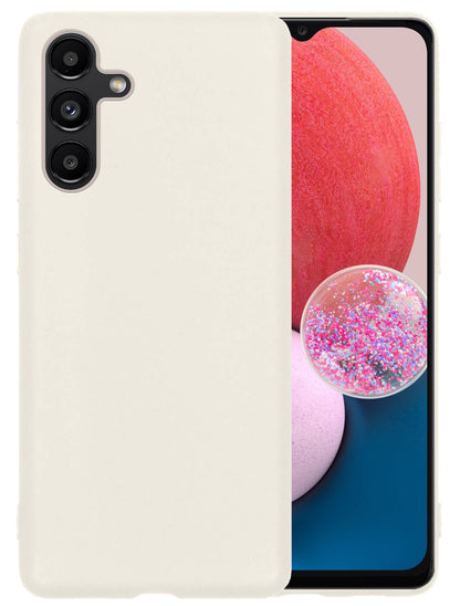 Samsung A13 5G Hoesje Siliconen Backcover Lichtgewicht - Wit