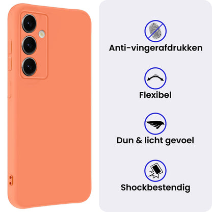 Samsung S25 Plus Hoesje Siliconen Backcover Lichtgewicht - Perzik