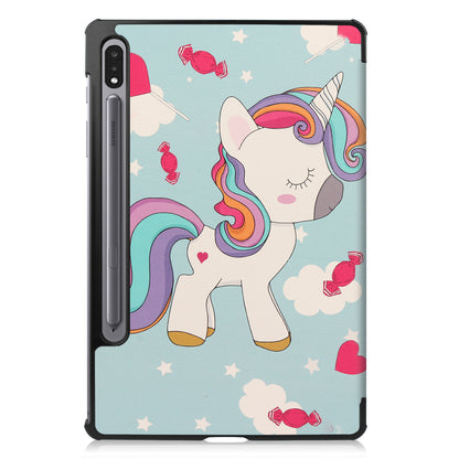 Samsung Galaxy Tab S8 Ultra Trifold Bookcase Hoes - Eenhoorn