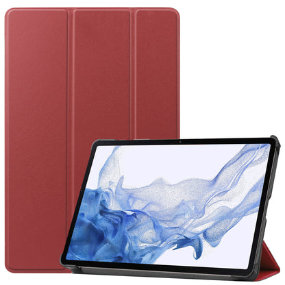 Samsung Galaxy Tab S8 Ultra Trifold Bookcase Hoes - Donkerrood