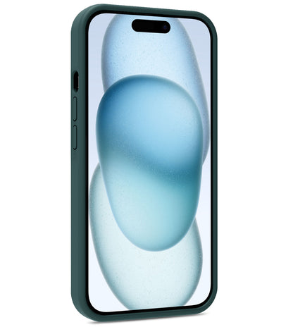 iPhone 15 Plus Hoesje Siliconen Backcover Lichtgewicht - Donkergroen