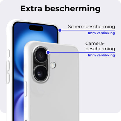 iPhone 16 Hoesje Siliconen Backcover Lichtgewicht - Wit