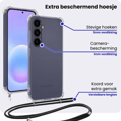 Samsung A57 Hoesje met Koord Backcover Shockproof - Transparant