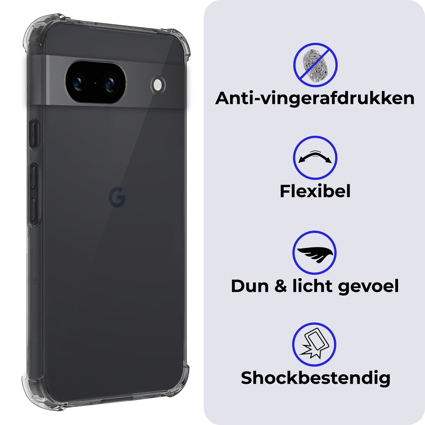 Google Pixel 8a Hoesje Shock Proof Siliconen - Transparant