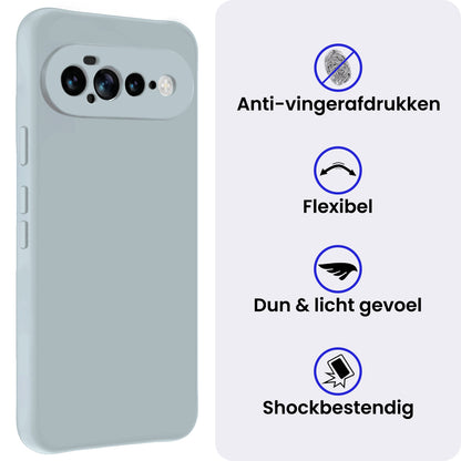Google Pixel 11 Pro XL Hoesje Siliconen Backcover Lichtgewicht - Lichtblauw
