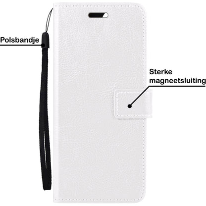 OPPO A17 Hoesje Bookcase Cover met Kaarthouder - Wit