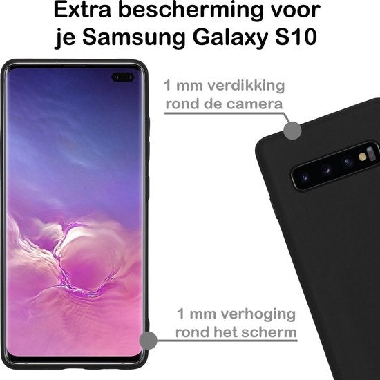 Samsung S10 Hoesje Siliconen - Zwart