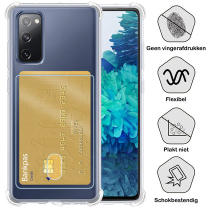 Samsung S20 FE Hoesje Kaarthouder Backcover Shockproof - Transparant