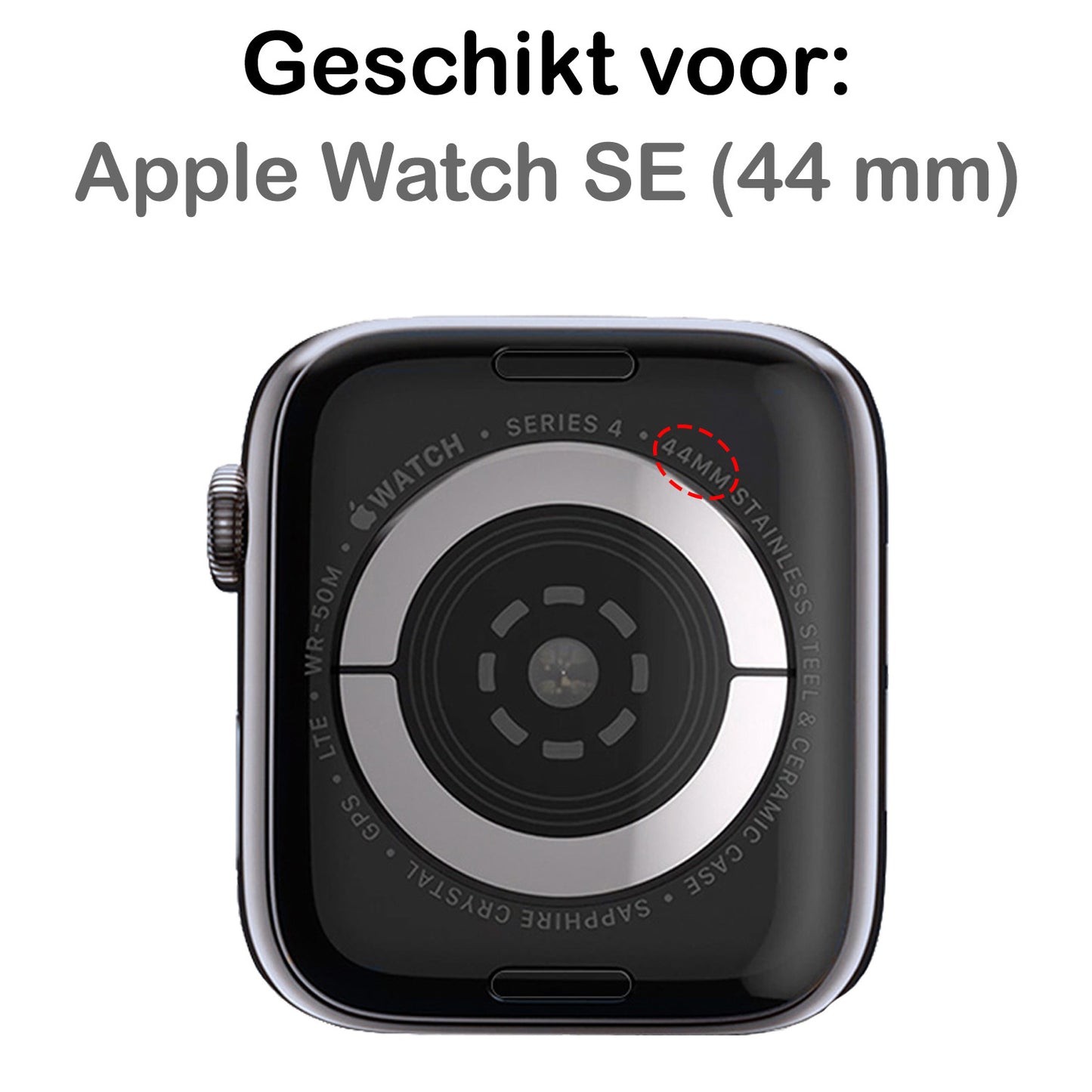 Polsbandje Met Magneetsluiting Geschikt voor Apple Watch SE 44 mm Bandje Milanees - Zwart