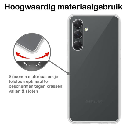 Samsung A54 Hoesje Siliconen Backcover Lichtgewicht - Transparant