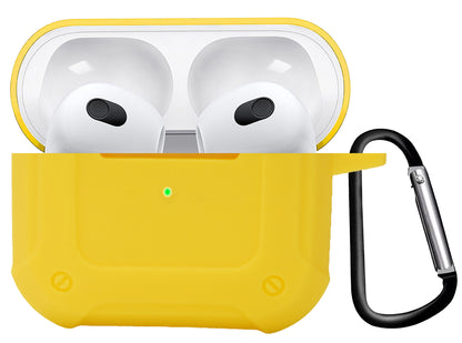 AirPods 3 Hoesje Shock Proof Case Siliconen met Clip - Geel