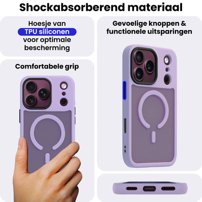 iPhone 18 Pro Hoesje Geschikt voor Magsafe Backcover Shockproof - Lila