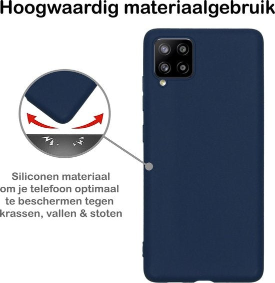 Samsung A12 Hoesje Siliconen - Donkerblauw