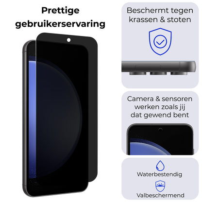 Samsung S23 FE Screenprotector Privacy Tempered Glass