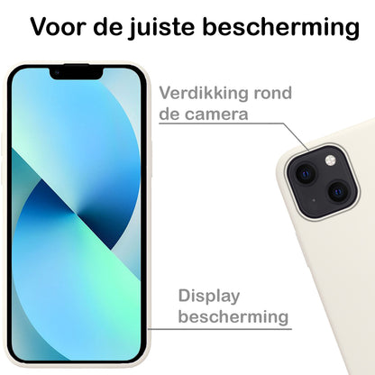 iPhone 13 Hoesje Siliconen Backcover Lichtgewicht - Wit
