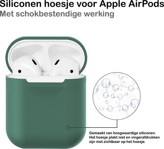 AirPods 2 Hoesje Siliconen met Clip - Midnight Green