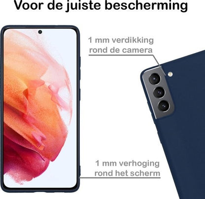 Samsung S21 Plus Hoesje Siliconen Backcover Lichtgewicht - Donkerblauw