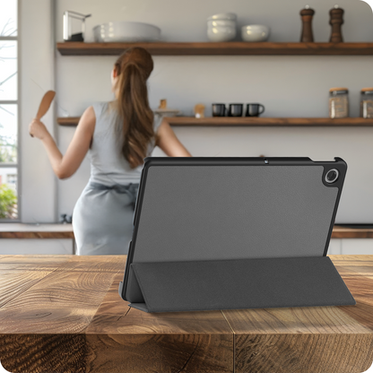 Lenovo Tab 10.1 Trifold Bookcase Hoes - Grijs