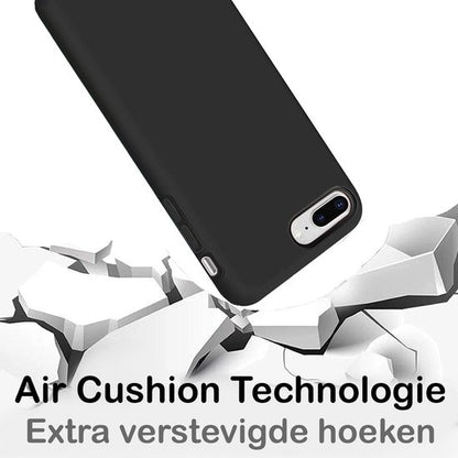 iPhone 8 Plus Hoesje Siliconen - Zwart