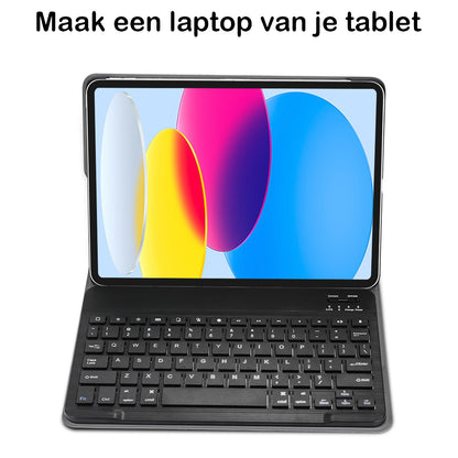 iPad 2022 / 2025 (A16 ) Toetsenbord Hoes met Uitneembaar toetsenbord - Donkerblauw