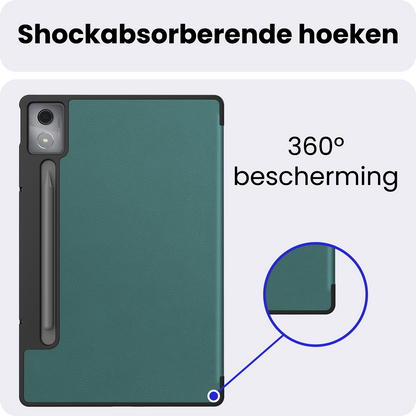 Lenovo Idea Tab Pro Trifold Bookcase Hoes - Donkergroen