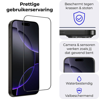 iPhone 16 Pro Max Screenprotector Gehard Glas - Full Screen