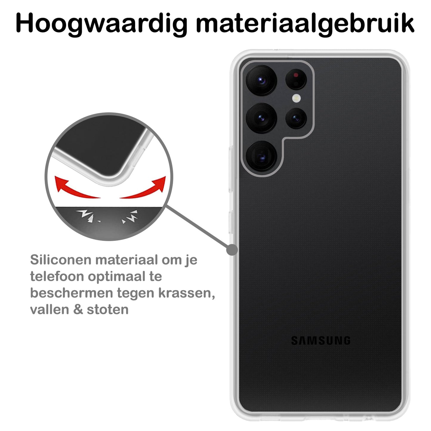 Samsung S23 Ultra Hoesje Siliconen - Transparant