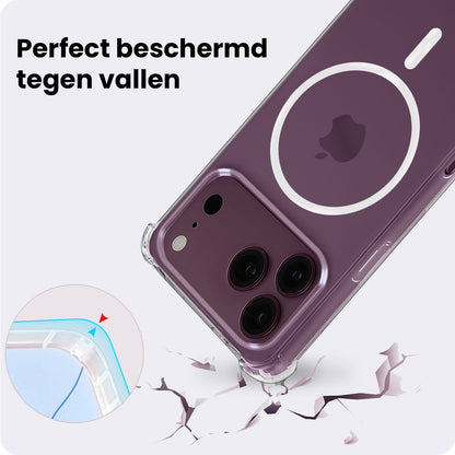 iPhone 18 Pro Max Hoesje Geschikt voor Magsafe Backcover Shockproof - Transparant
