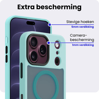 iPhone 18 Pro Max Hoesje Geschikt voor Magsafe Backcover Shockproof - Lichtblauw