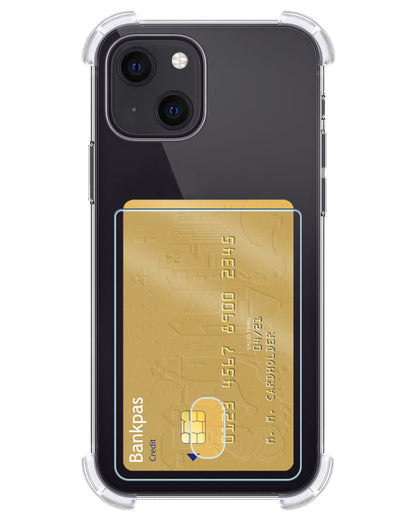 iPhone 13 Mini Hoesje Kaarthouder Backcover Shockproof - Transparant