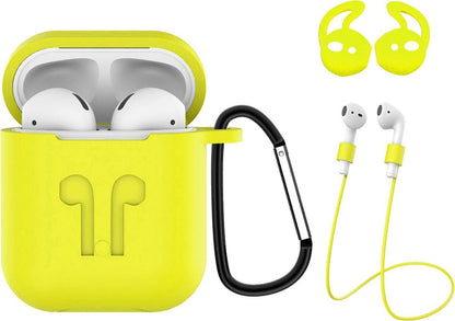 AirPods 2 Hoesje Siliconen 3 in 1 - Geel