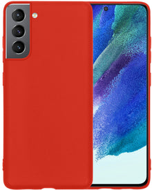 Samsung S21 FE Hoesje Siliconen Backcover Lichtgewicht - Rood