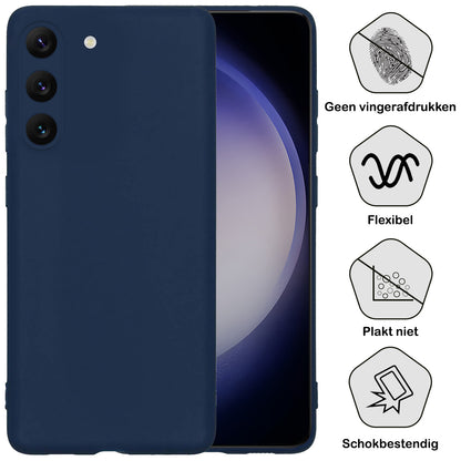 Samsung S23 Hoesje Siliconen Backcover Lichtgewicht - Donkerblauw
