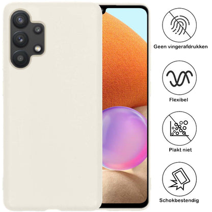 Samsung A32 4G Hoesje Siliconen Backcover Lichtgewicht - Wit