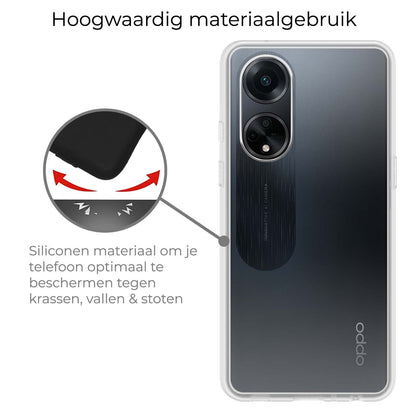 OPPO A98 Hoesje Siliconen Backcover Lichtgewicht - Transparant
