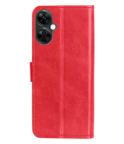 OnePlus Nord CE 3 Lite Hoesje Bookcase Cover met Kaarthouder - Rood