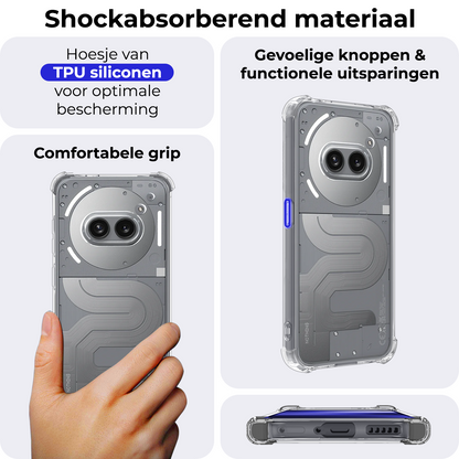 Nothing Phone 2a Hoesje Shockproof Backcover Siliconen - Transparant