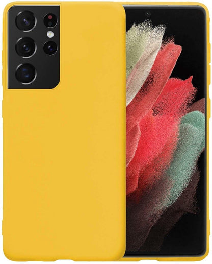 Samsung S21 Ultra Hoesje Siliconen Backcover Lichtgewicht - Geel