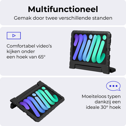 iPad Mini 7 Kinderhoes Shockabsorberend Foam - Zwart