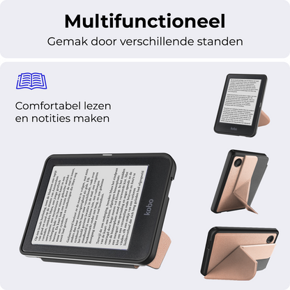 Kobo Clara BW Trifold Bookcase Hoes - Rosé Goud