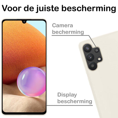 Samsung A32 4G Hoesje Siliconen Backcover Lichtgewicht - Wit