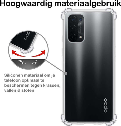 OPPO A74 5G Hoesje Shockproof Backcover Siliconen - Transparant