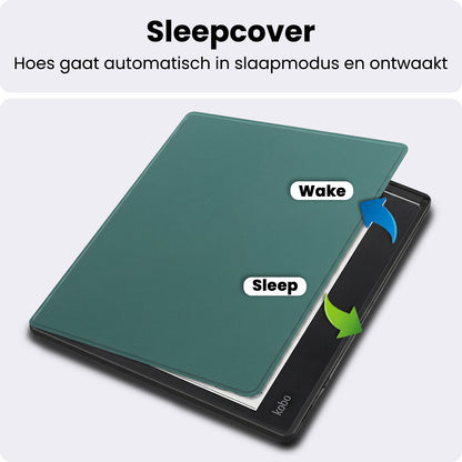 Kobo Elipsa 2E Bookcase Hoes Shockabsorberend - Donkergroen