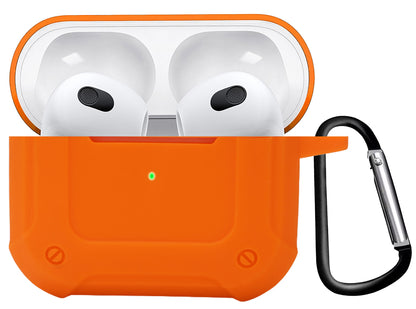 AirPods 3 Hoesje Shock Proof Case Siliconen met Clip - Oranje