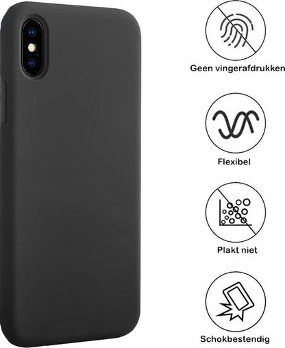 iPhone Xs Hoesje Siliconen Backcover Lichtgewicht - Zwart