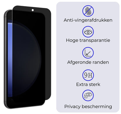 Samsung S23 FE Screenprotector Gehard Glas - Privacy