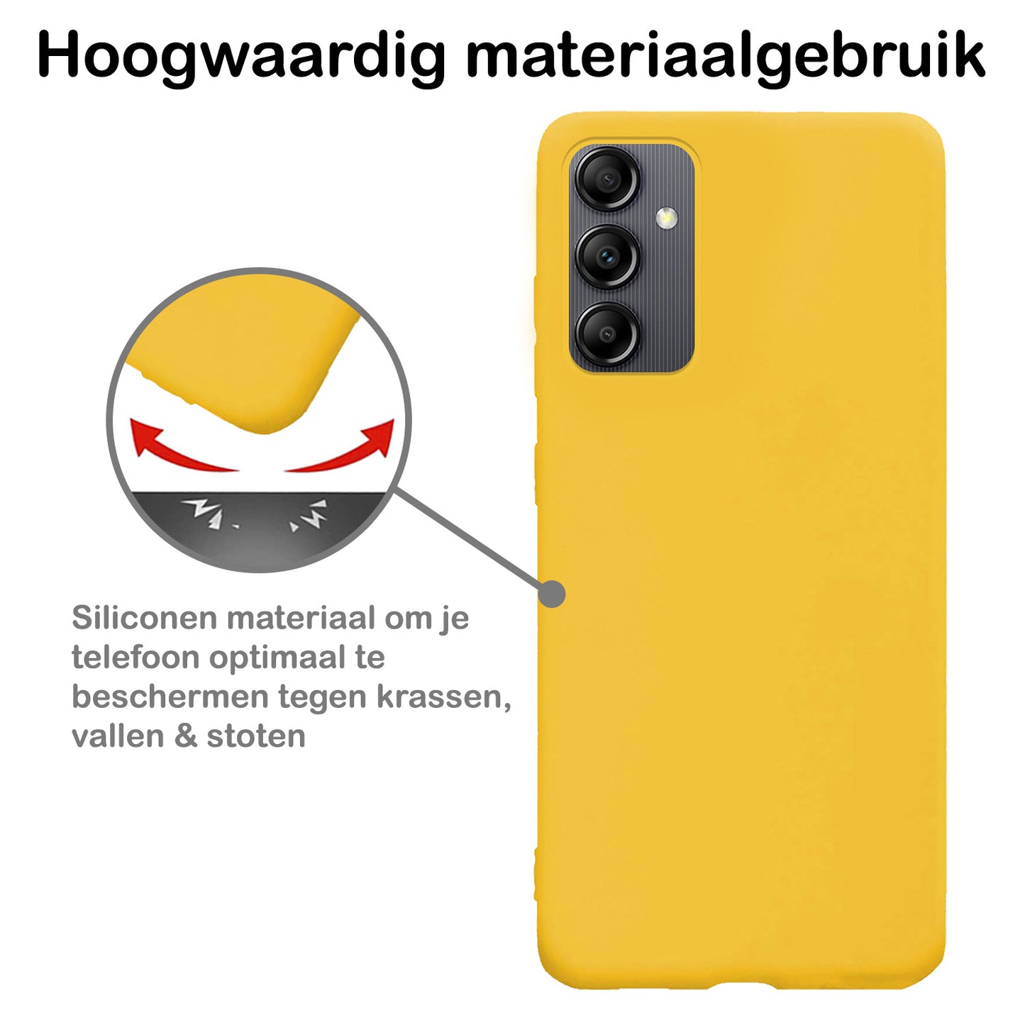 Samsung A14 Hoesje Siliconen - Geel